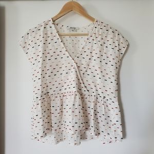 Madewell top shirt crossover